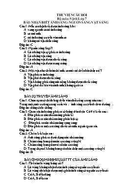 Thư viện và bài tập Vật lí lớp 7 (Kèm đáp án)